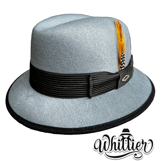 Chicano Homage Fedoras - Grey Authentic Whittier Collection Faux Felt Lowrider Derby